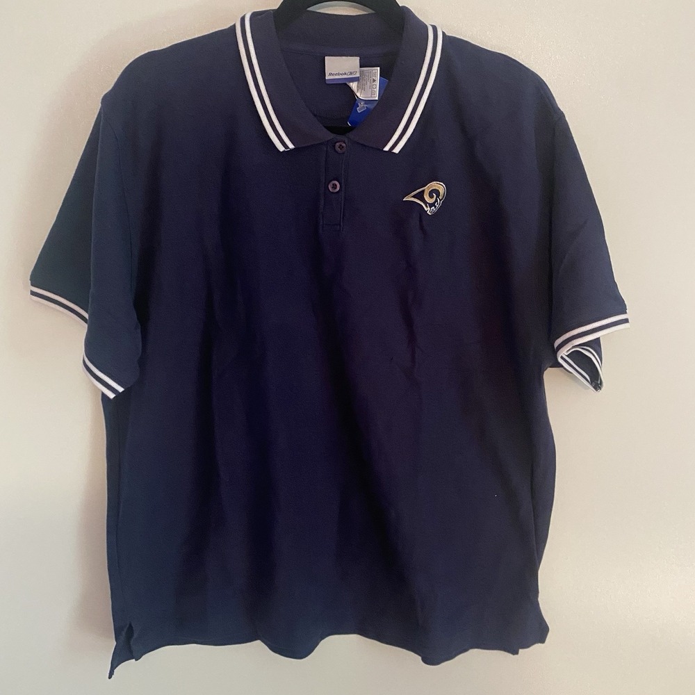 Woman's Reebok NFL Los Angeles Rams Size 2XL Navy Polo Shirt NEW
